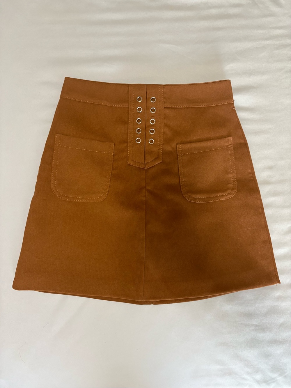 Faux Suede A-Line Mini Skirt